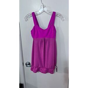Lululemon Women's Athletic Padded Sleeveless Flouncy Hem Tunic Purple Top Size S